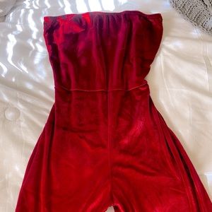 Short velvet romper